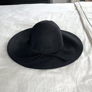 black wool felt floppy sun hat